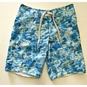 Abercrombie & Fitch Swim Trunks Mens Small Blue Board‎ Shorts Waves Turtle